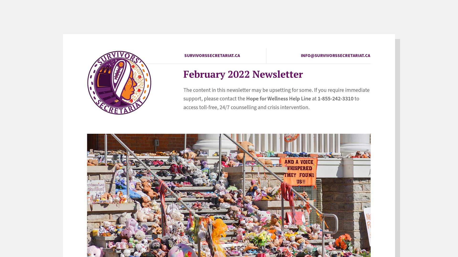 Survivors' Secretariat February Newsletter Preview