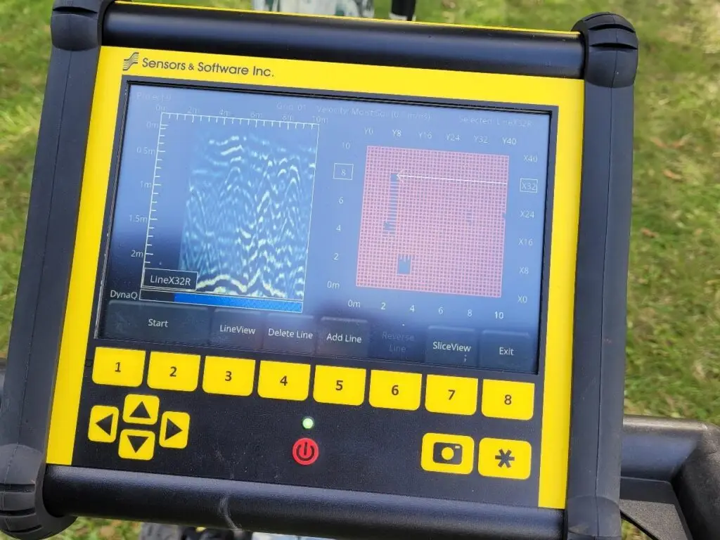 Ground-penetrating radar (GPR) equipment at the Mohawk Institute Indian Residential School